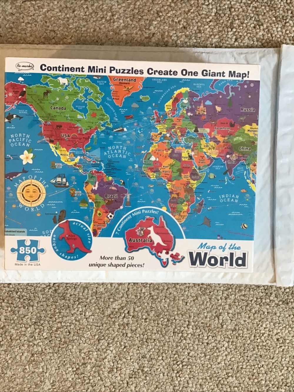 Re-marks Map Of The World Jigsaw Puzzle 850 Pieces